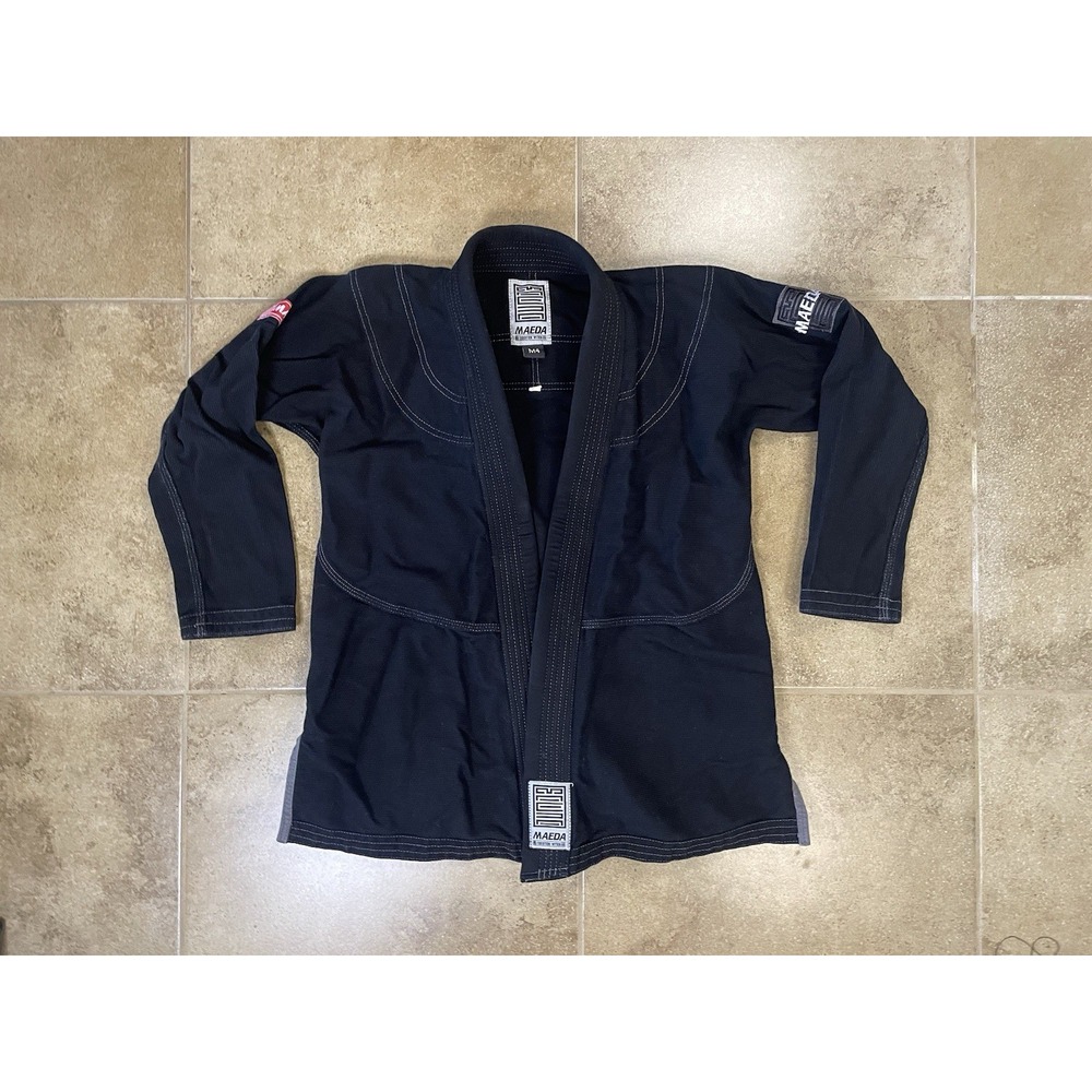 Maeda Kids BJJ Gi Jacket Size M4 Black Jiu Jitsu Performance MMA Karate Utility